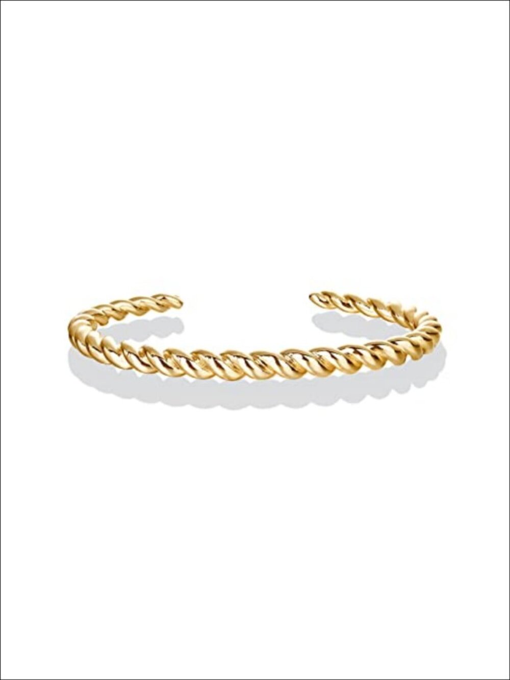 14K Gold Plated Twisted Bangle Bracelet Chunky Stackable